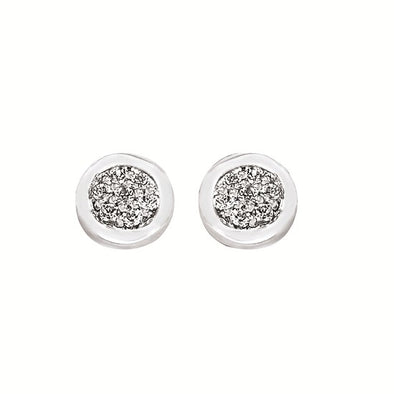 Adorable Sterling SIlver Diamond Studs 645-875