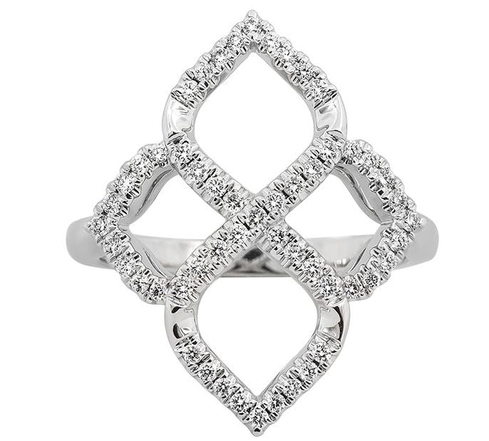 Contemporary White Gold Diamond Fashion Ring 130-731