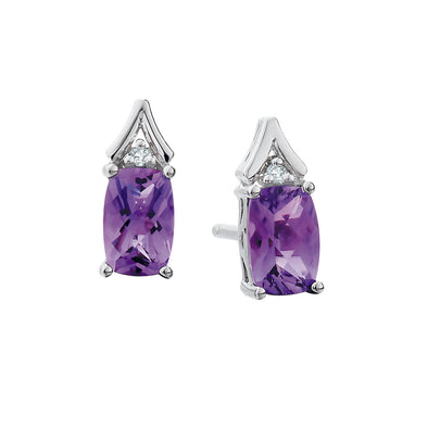 Beautiful Sterling Silver Amethyst Earrings 645-870