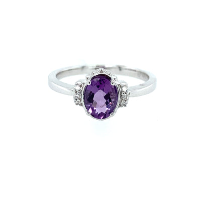 Beautiful Amethyst & Diamond Ring 200-1337