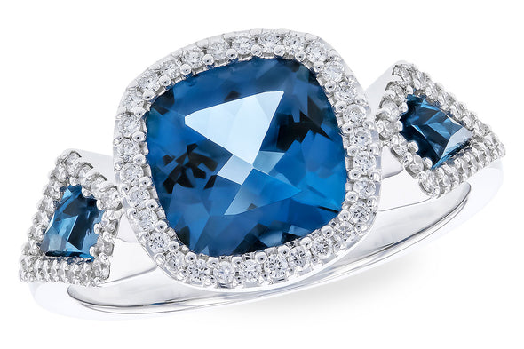 Stunning London Topaz & Diamond Ring 200-1370
