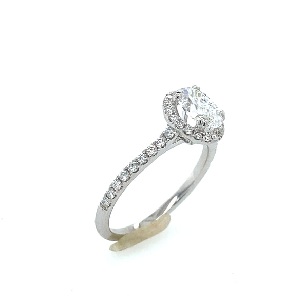Beautiful White Gold Halo Engagement Ring 100-735