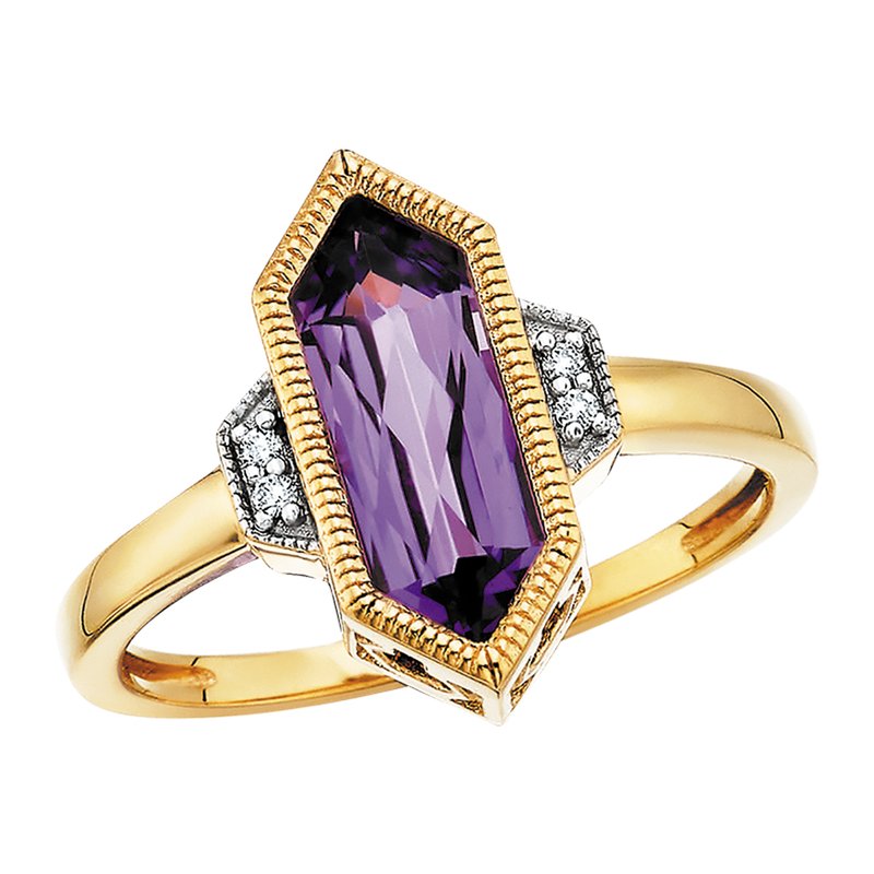 Amethyst Hexagon Ring 200-1381