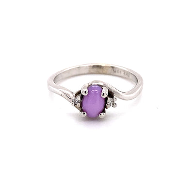 Old Style 10k White Gold Pink Star Sapphire Ring 200-1219