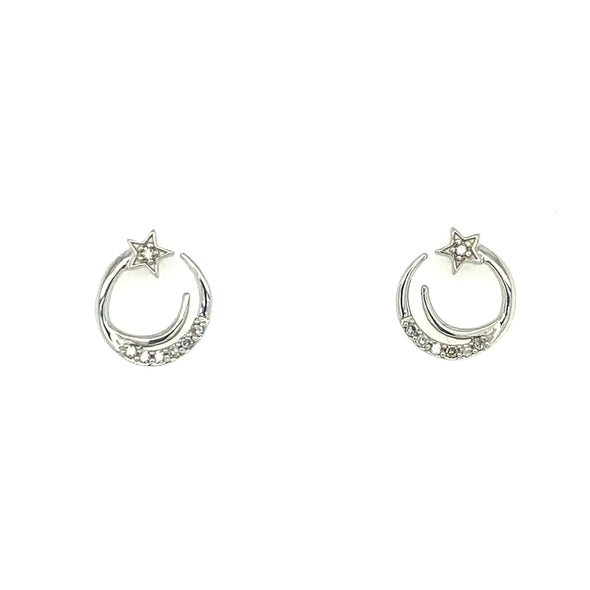 Sterling Silver & Diamond Earrings 645-897