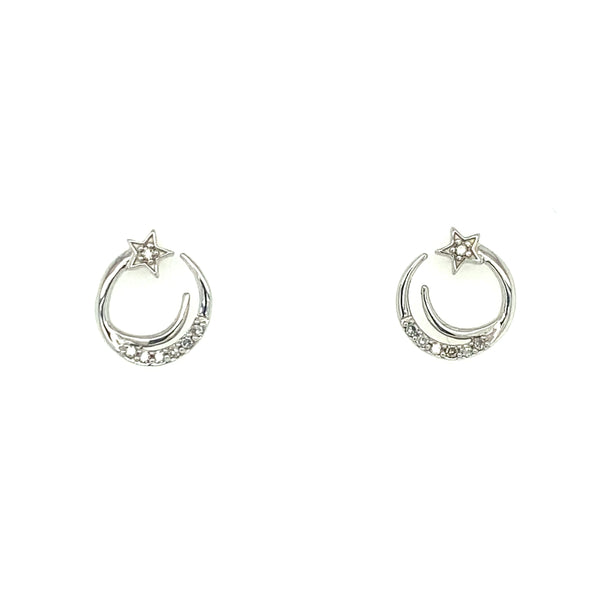 Sterling Silver & Diamond Earrings 645-855