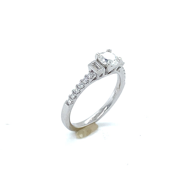 Dainty 14k White Gold Engagement Ring 140-711