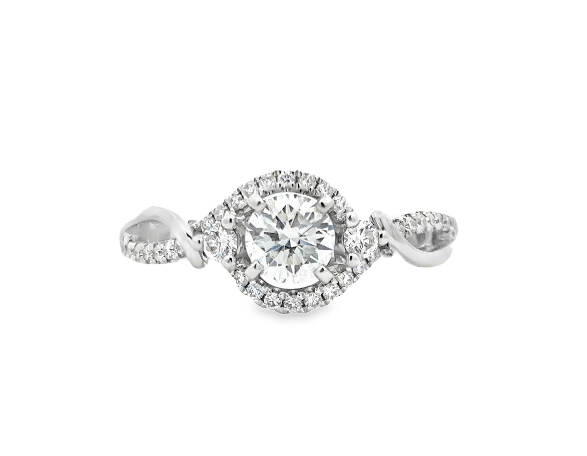 Crisscross 14k White Gold Engagement Ring 100-821