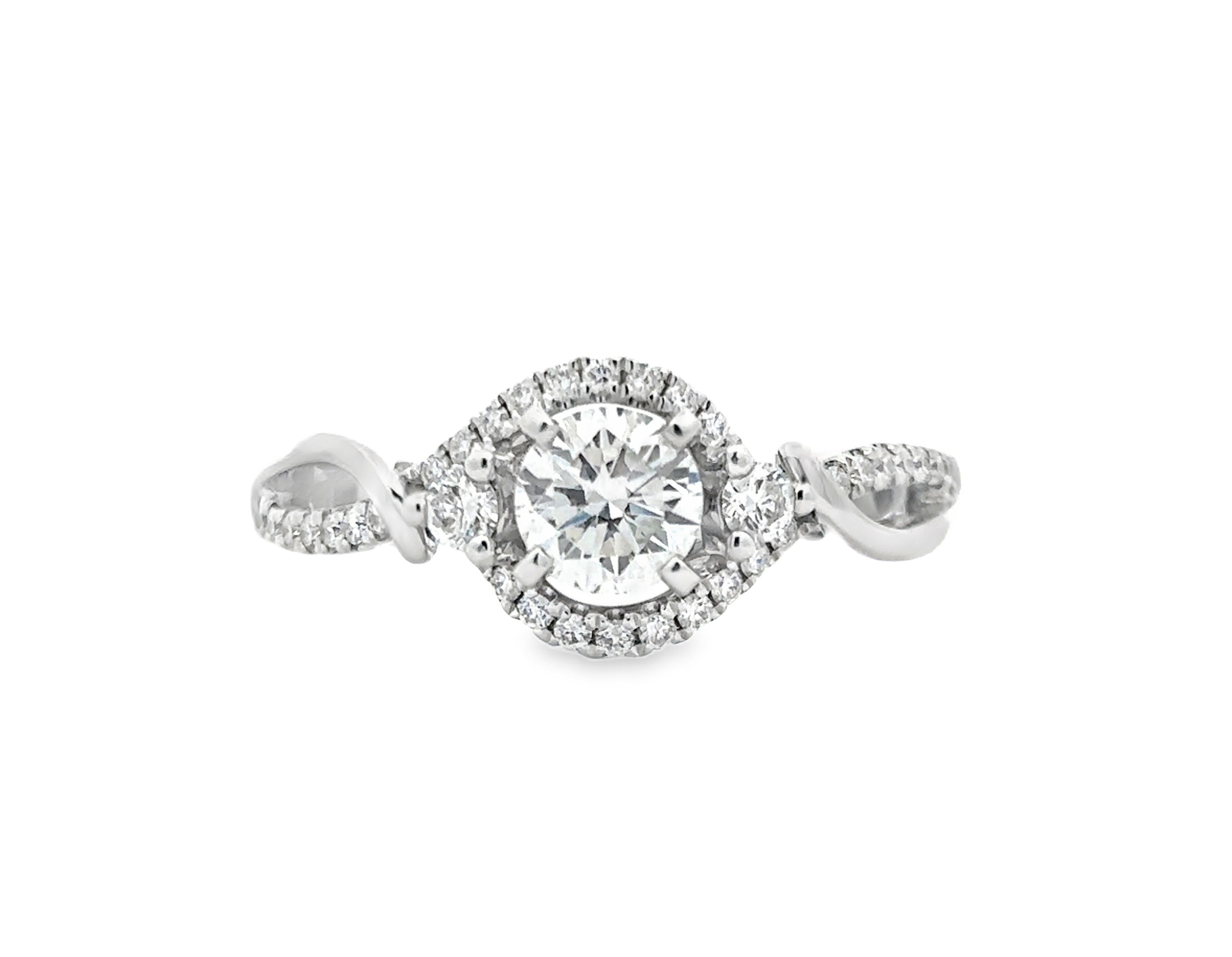 Crisscross 14k White Gold Engagement Ring 100-821
