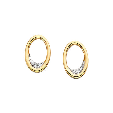 Open Oval Silhouette Diamond Earrings 645-808