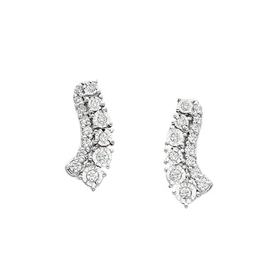 Cute 10k White Gold Diamond Earrings 150-1048