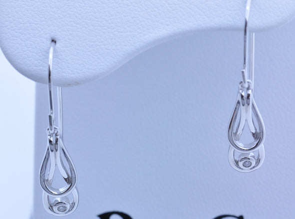 Sterling Intertwined Infinity Diamond Earrings 645-418