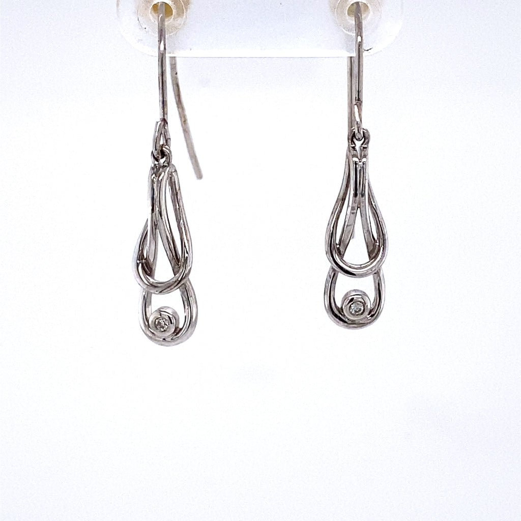 Sterling Intertwined Infinity Diamond Earrings 645-418