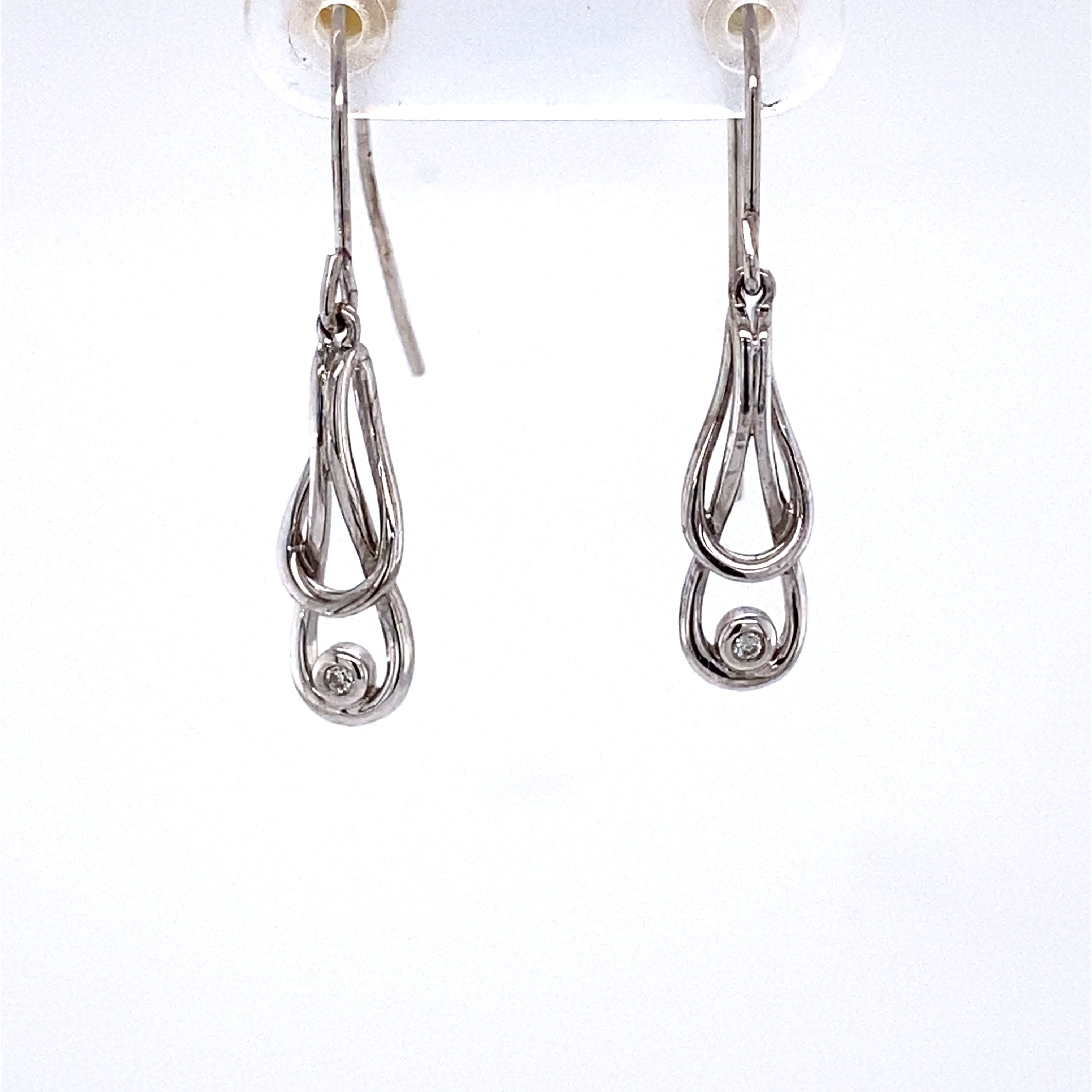 Sterling Intertwined Infinity Diamond Earrings 645-418