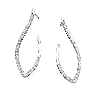 Elegant Diamond Hoop Earrings 150-1046