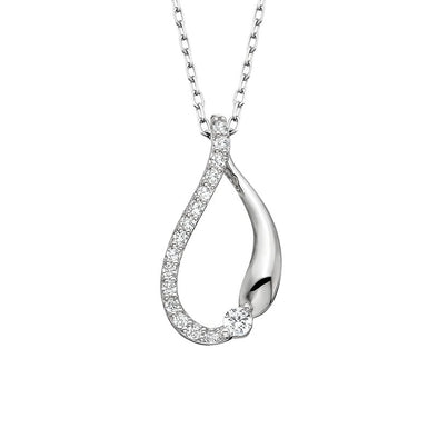 Beautiful Diamond Teardrop Necklace 160-1247
