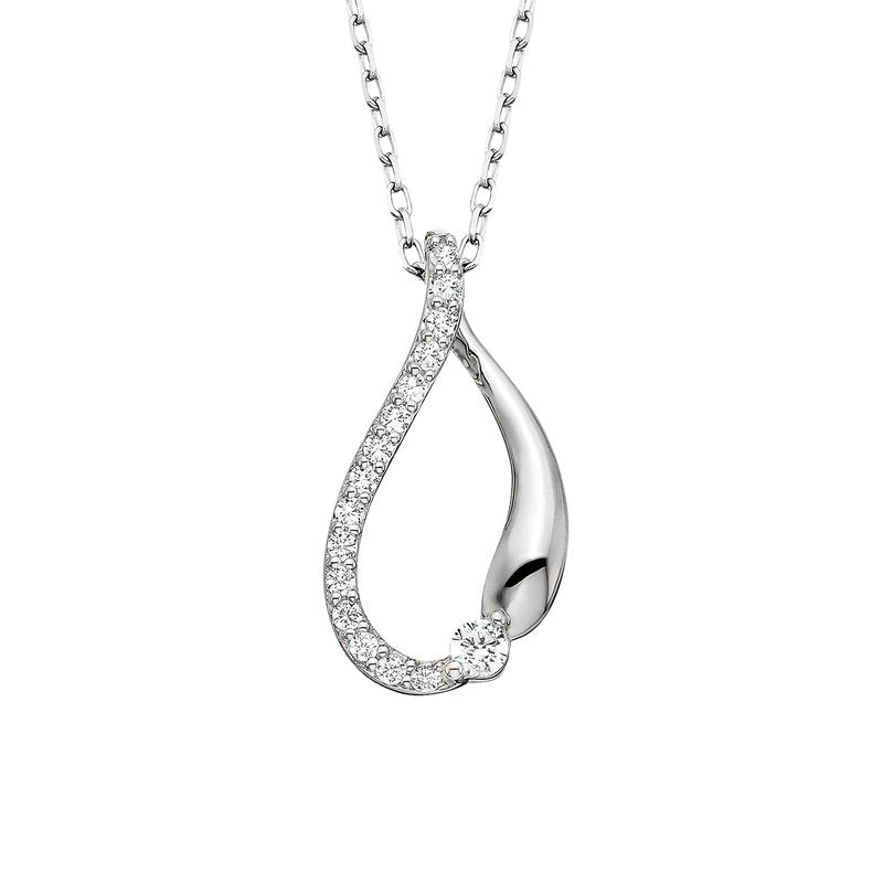 Beautiful Diamond Teardrop Necklace 160-1294