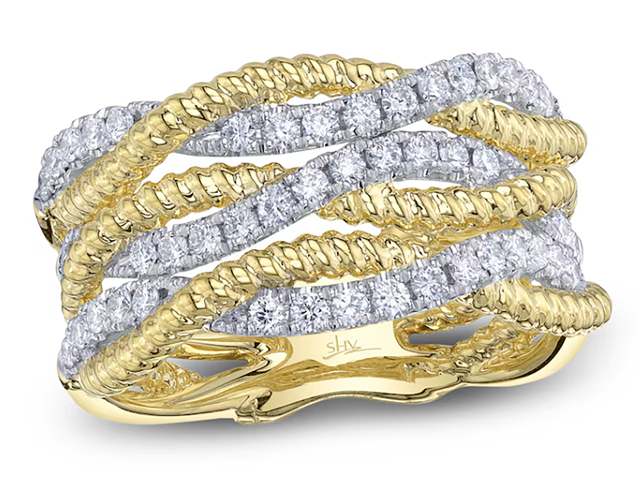 New 14K Multi Row Diamond Ring 130-818