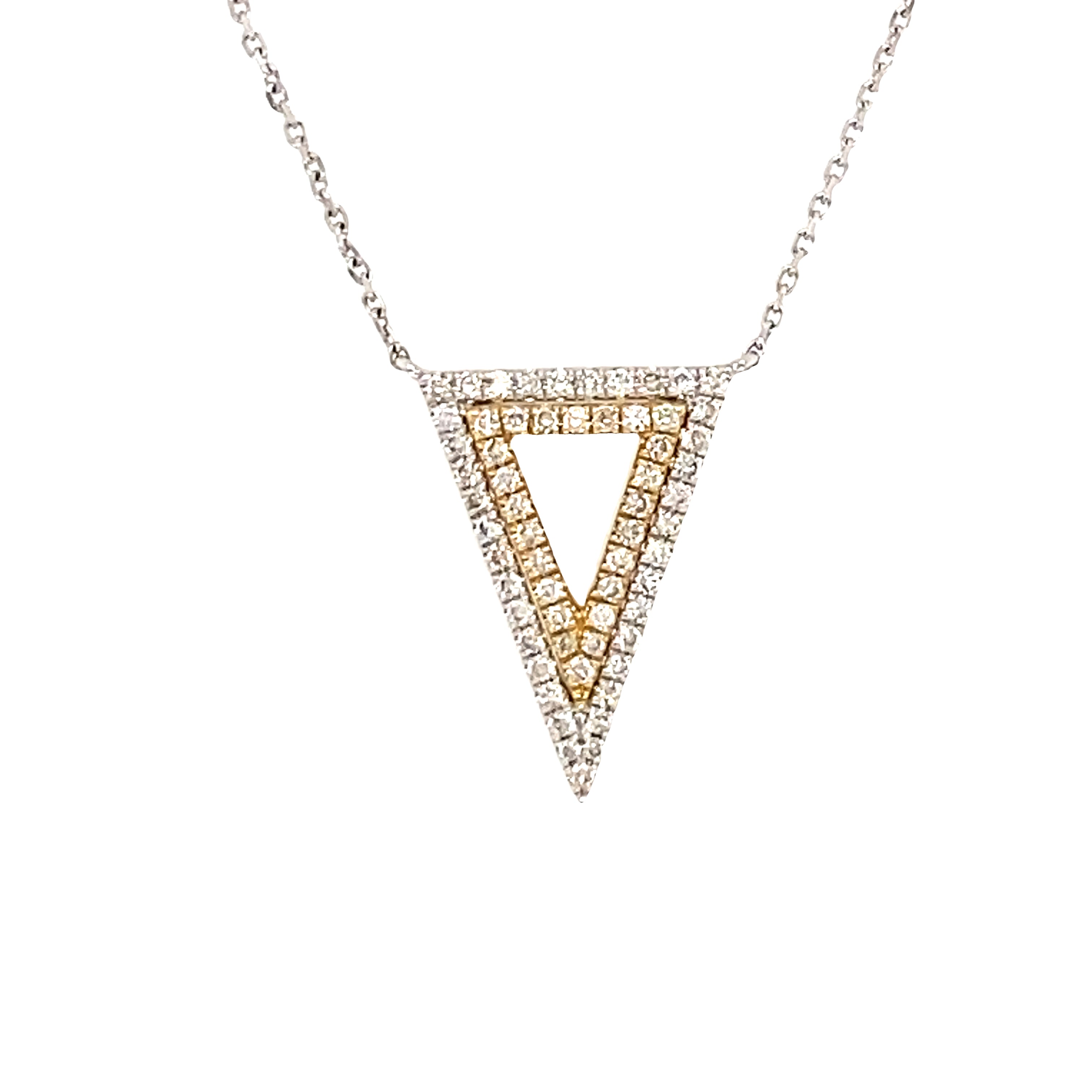 Cool 14k 2-Tone Geometric Diamond Pendant 160-1227
