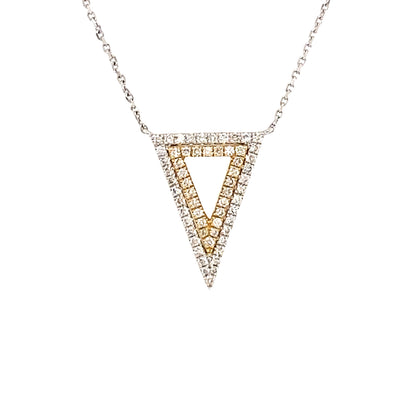 Cool 14k 2-Tone Geometric Diamond Pendant 160-1227