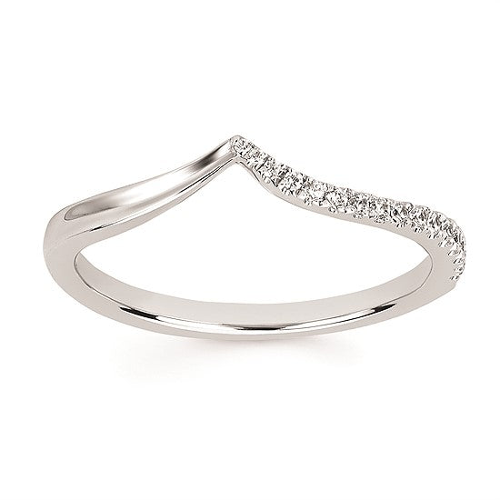 White Gold Diamond Contour Wedding Band 110-690