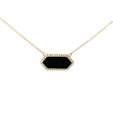 Beautiful Black Onyx & Diamond Necklace 235-66
