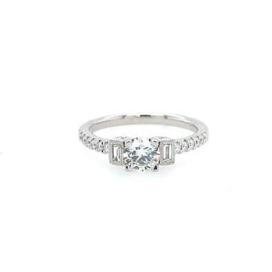 Dainty 14k White Gold Engagement Ring 140-711