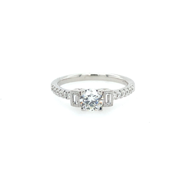 Dainty 14k White Gold Engagement Ring 140-711