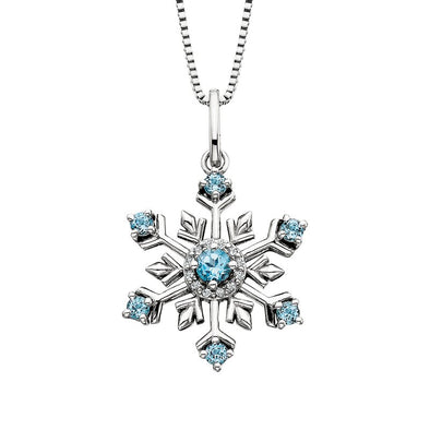Blue Topaz Snowflake Pendant 653-560