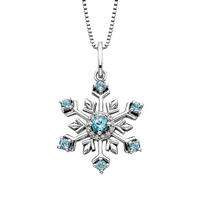 Blue Topaz Snowflake Pendant 653-560