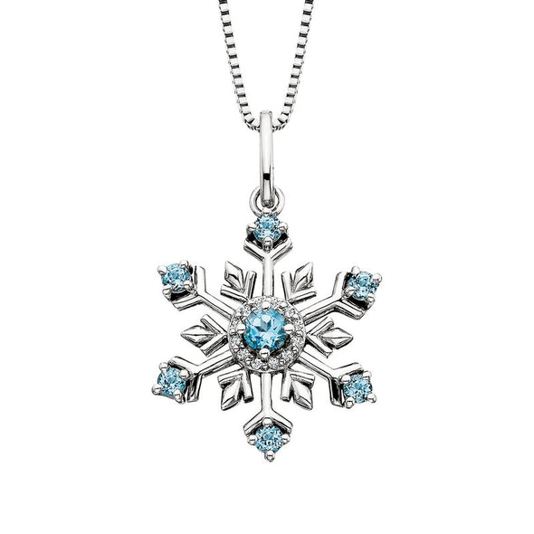 Blue Topaz Snowflake Pendant 653-560