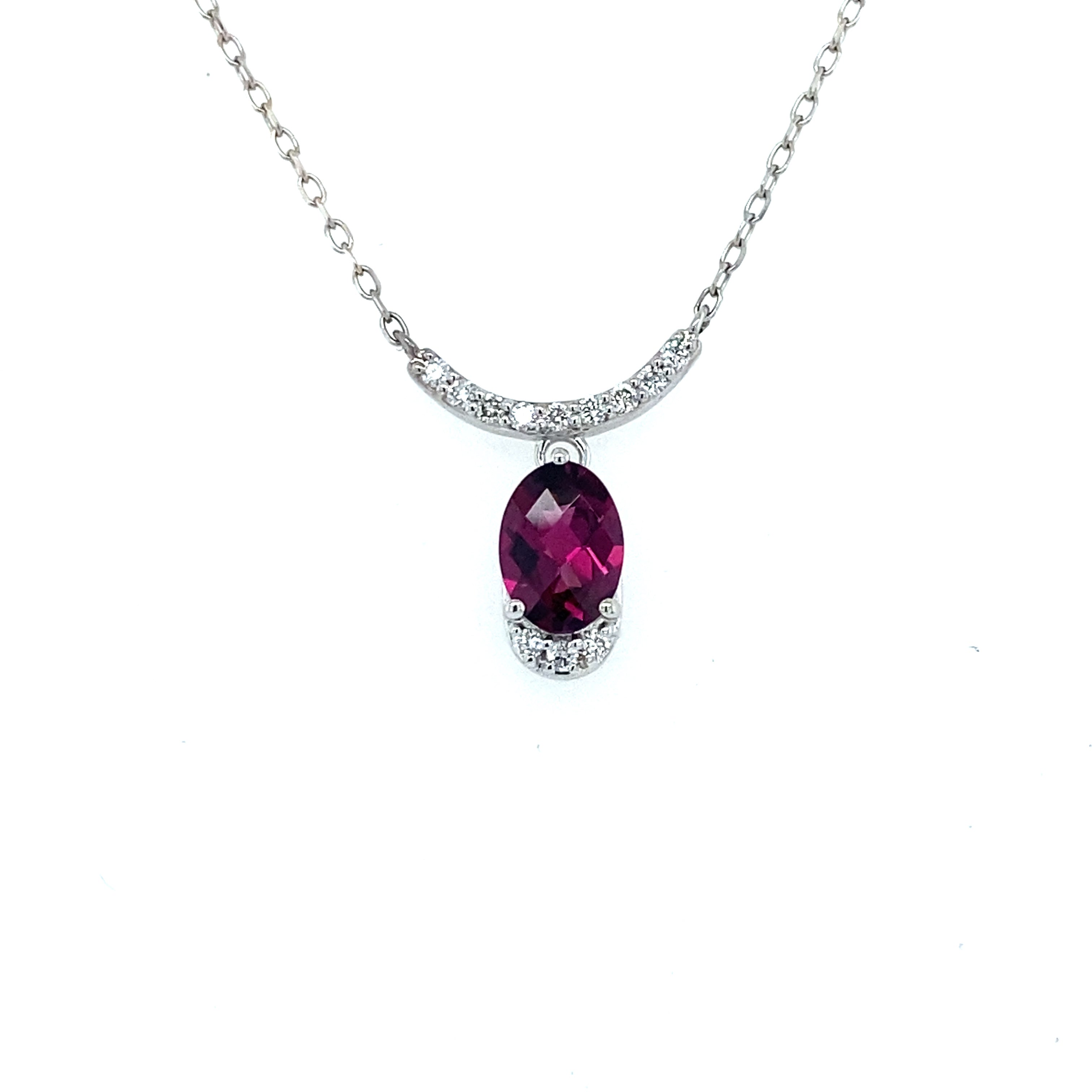 Stunning Garnet & Diamond Necklace 235-67