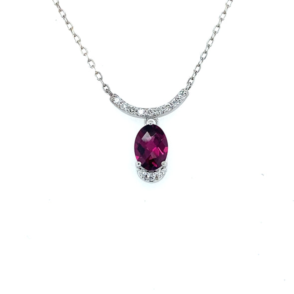 Stunning Garnet & Diamond Necklace 235-65