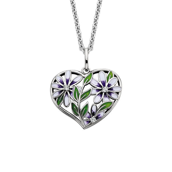 Purple Violet Heart Necklace 653-505