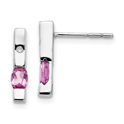 Pink Tourmaline & Diamond Earrings 645-722