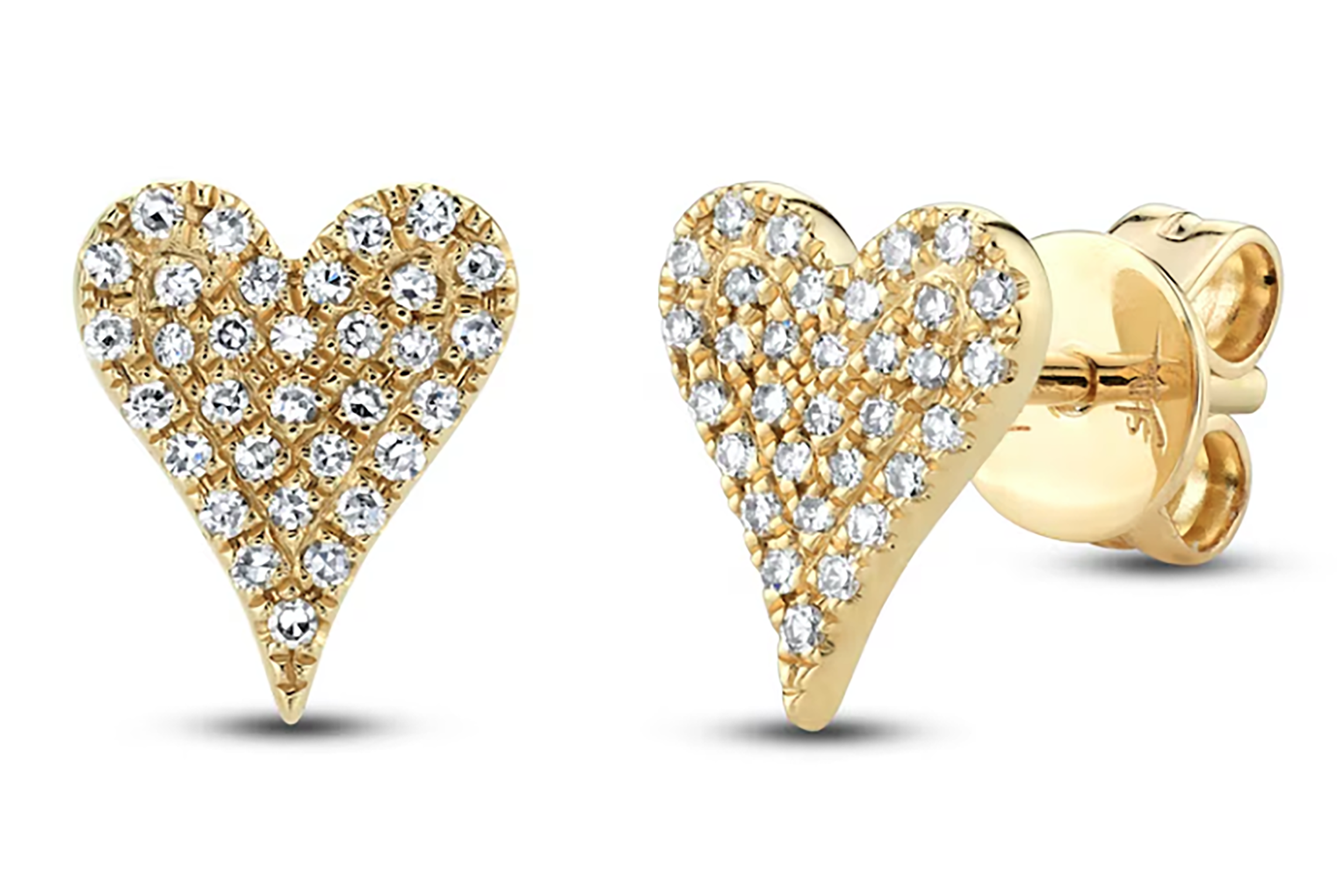 Cute 14K Diamond Heart Earrings 150-1117