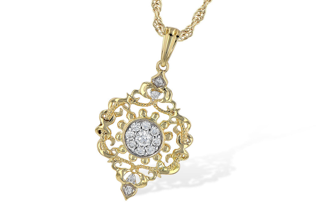 Elegant Filigree Diamond Necklace 160-1165