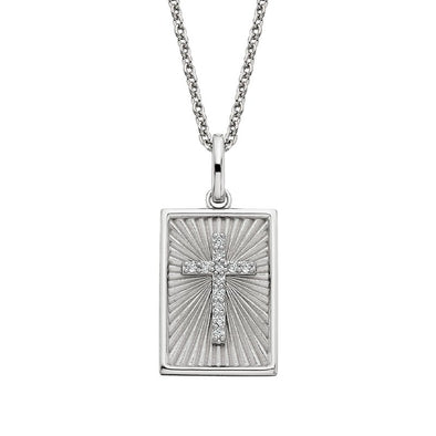 Topaz Framed Cross Necklace 653-554