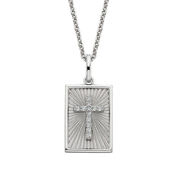 Topaz Framed Cross Necklace 653-554