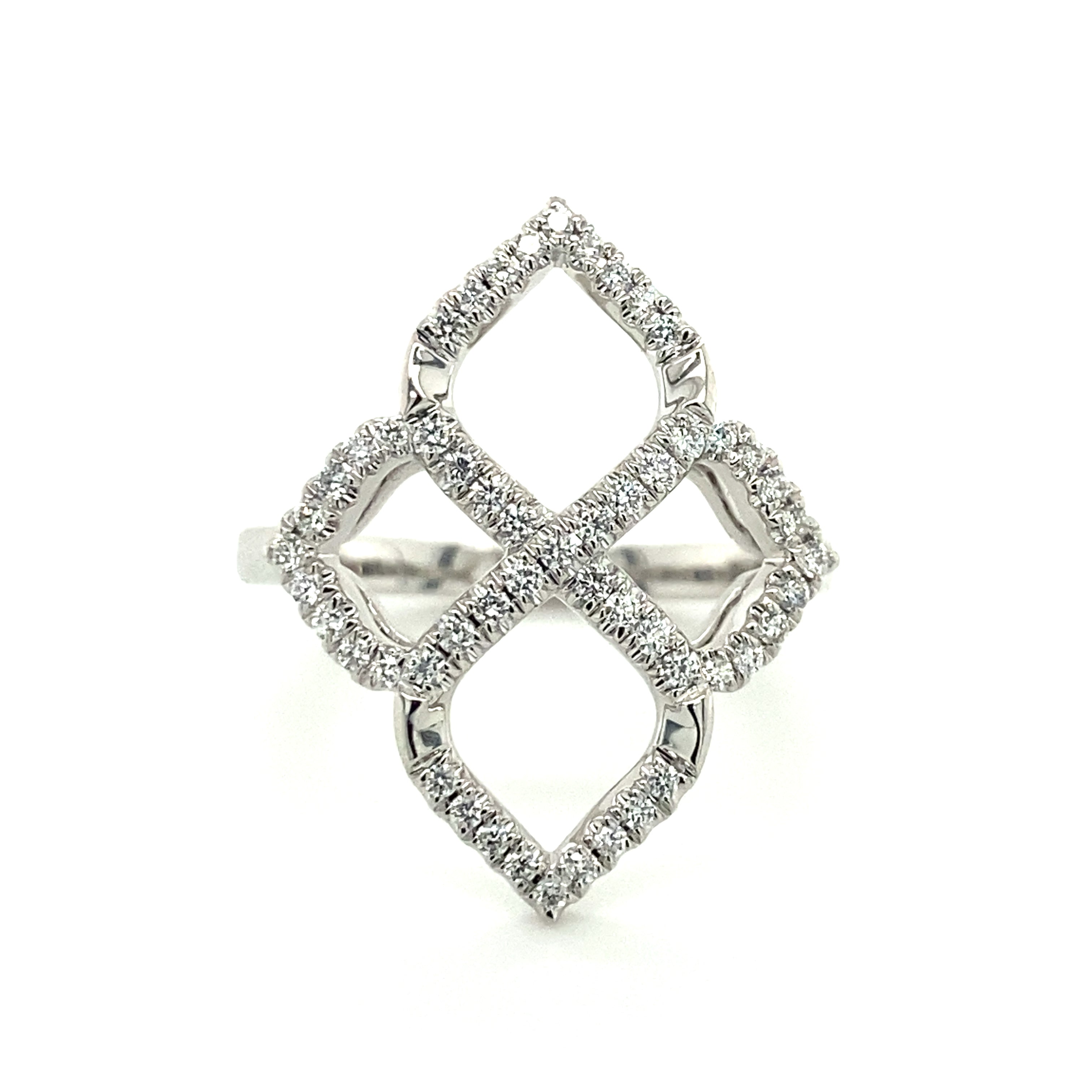 Contemporary White Gold Diamond Fashion Ring 130-731