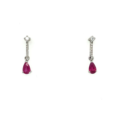 Elegant Ruby & Diamond Earrngs 210-647