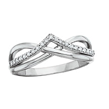 Elegant Crossover Diamond Fashion Ring 130-826