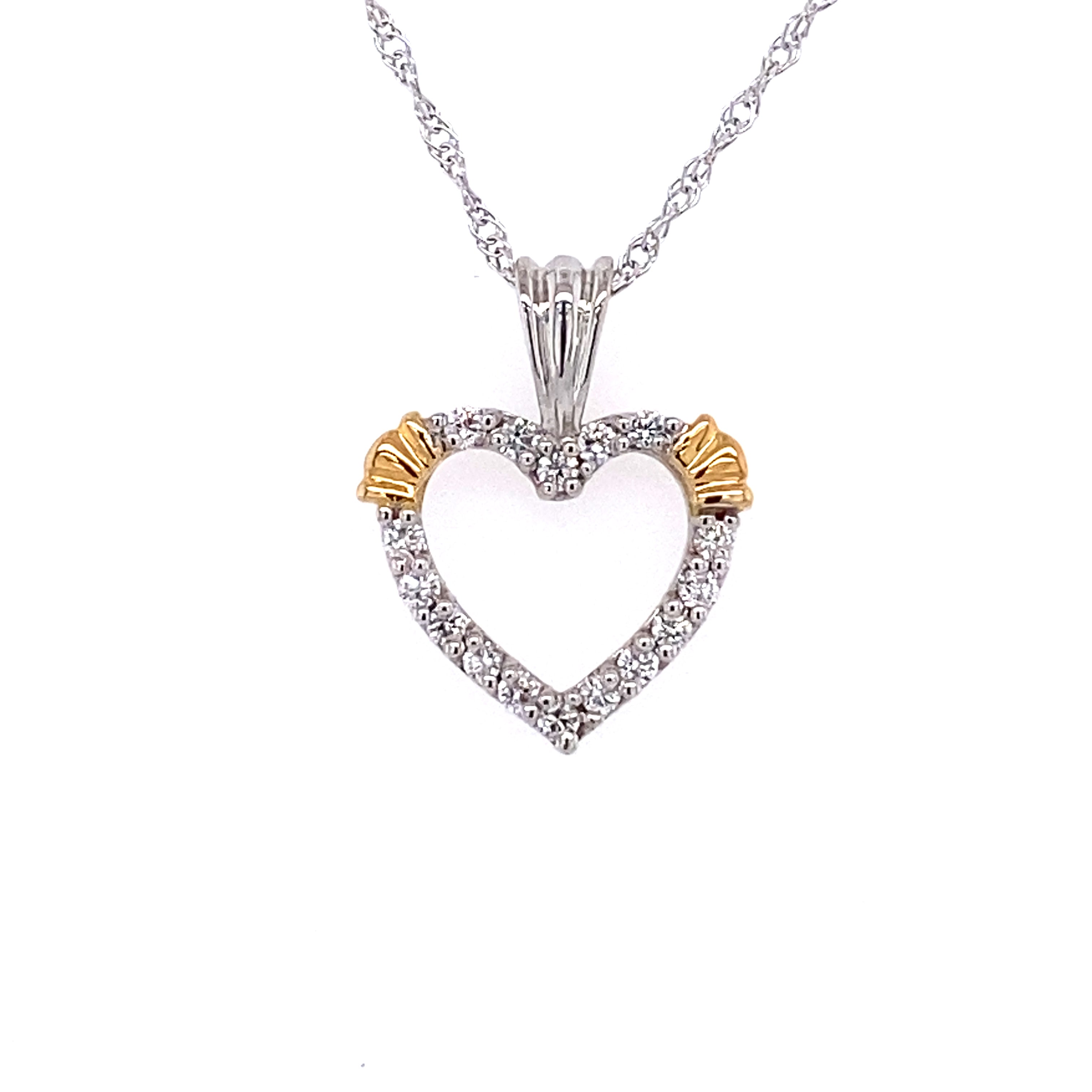 ladies 14k 2 tone diamond hear