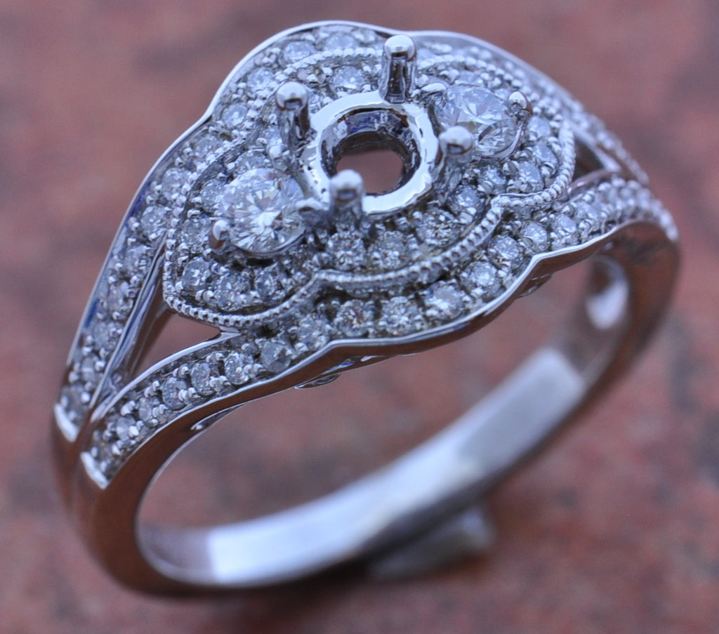 Vintage 14k White Gold Engagement Ring 140-611..