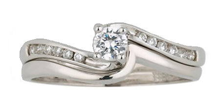 Elegant 14k White Gold Wedding Set 100-698