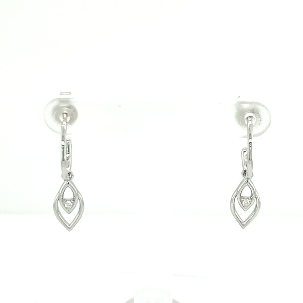Sterling Silver Drop Hoop Earrings 645-790