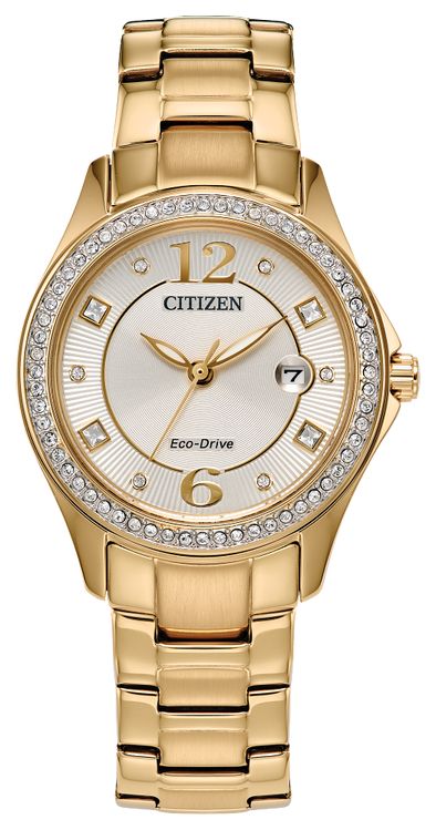 Ladies Yellow Eco-Drive Wrist Watch 520-349