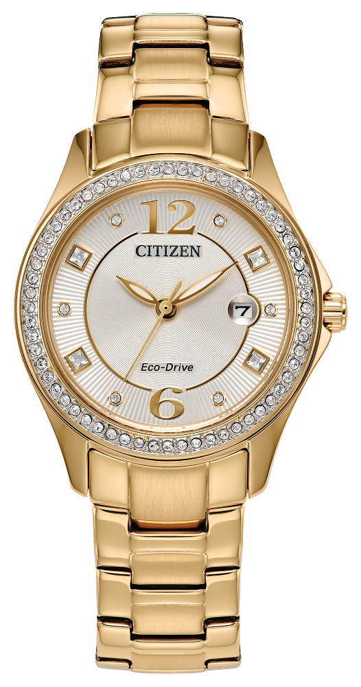 Ladies Yellow Eco-Drive Wrist Watch 520-349