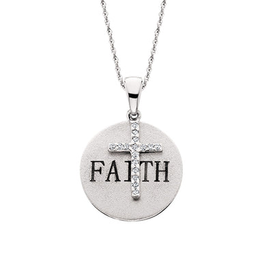 "Faith" Pendant with Diamond Cross 653-.510