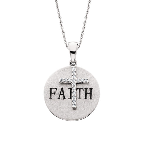 "Faith" Pendant with Diamond Cross 653-.510